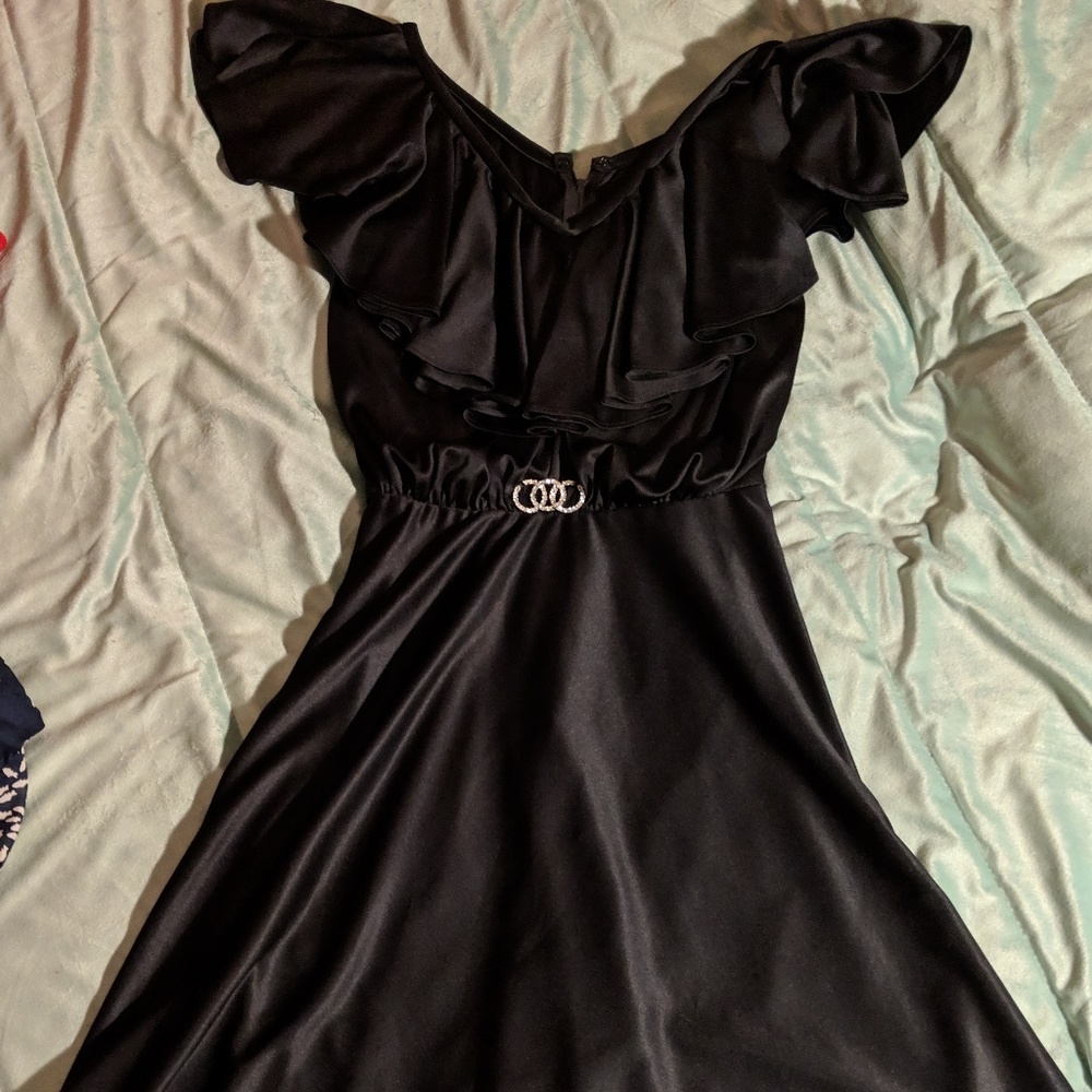 Knee length black vintage dress